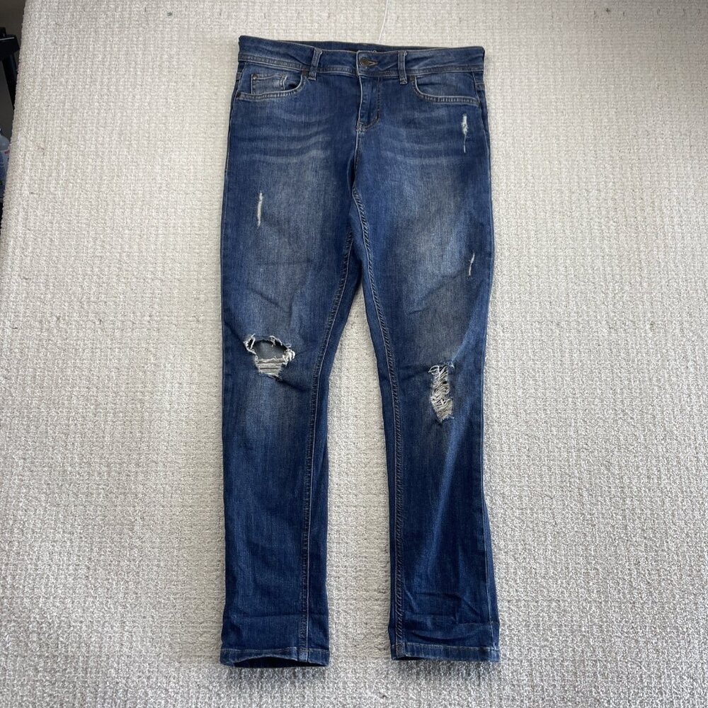 Buffalo David Bitton Women's High Rise Henya Boyfriend Jeans Size 26 Distressed